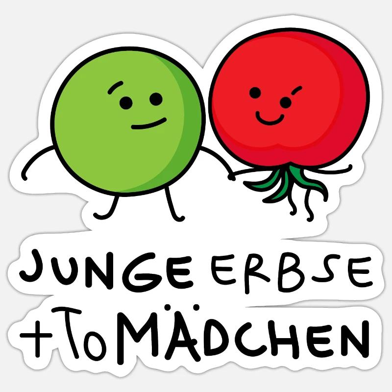 Junge und Mädchen Paar - Sticker Größe S (10 x 10 cm) - Mattweiß