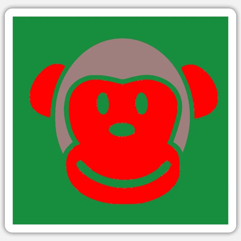 Glücklicher Affe Happy Monkey Sticker size S (10 x 10 cm)