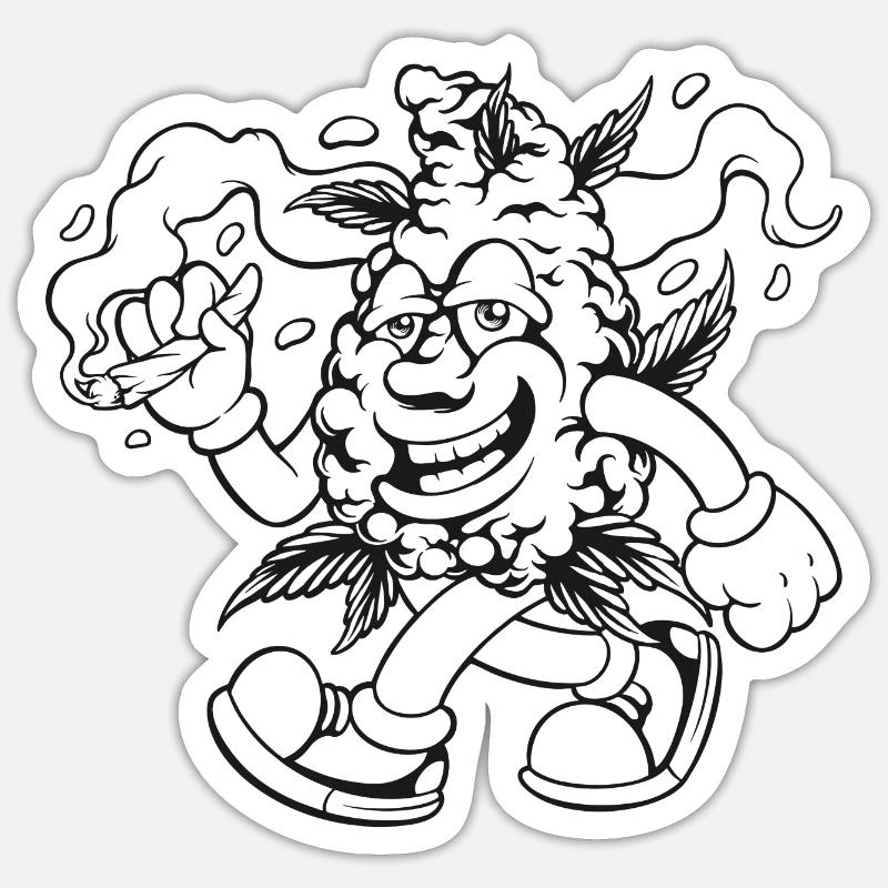 tubercule, cannabis, marijuana, herbe, herbe Sticker taille S (10 x 10 cm)