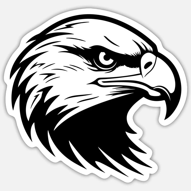Adler Kopf Silhouette Sticker Größe S (10 x 10 cm)