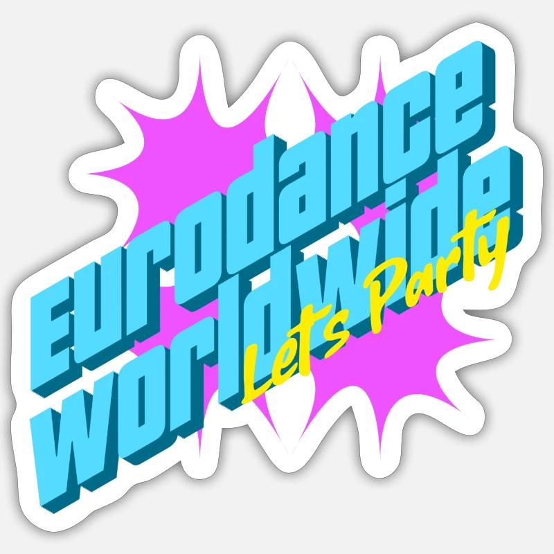 Eurodance Weltweit - Sticker Größe S (10 x 10 cm) - Mattweiß