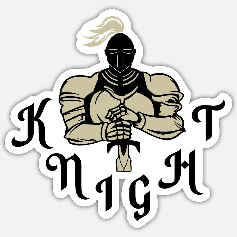 Chevalier 01 - Sticker taille S (10 x 10 cm) - blanc mat