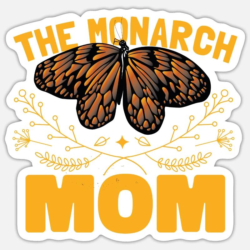 Monarque Maman Papillon Sticker taille S (10 x 10 cm)