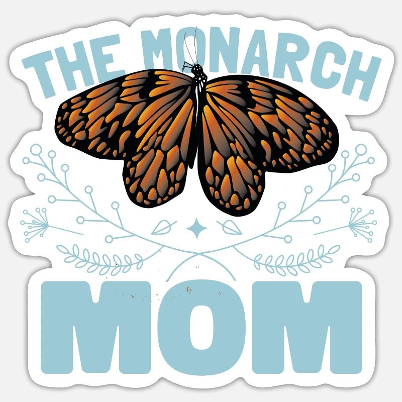 Die Monarch Mama - Sticker Größe S (10 x 10 cm) - Mattweiß