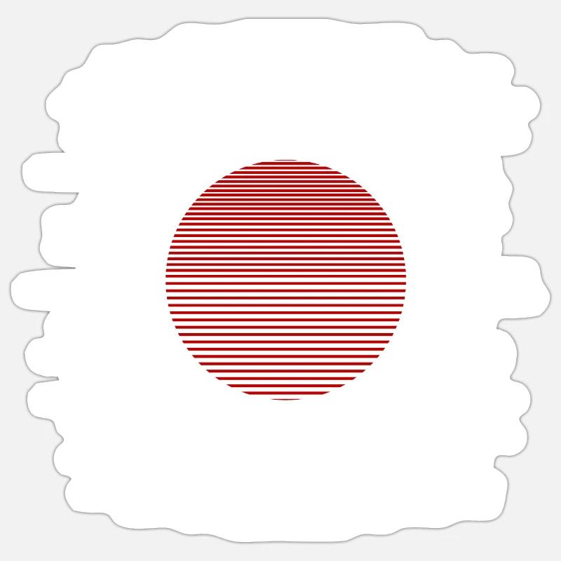 Drapeau du Japon utilisé Look Nihon drapeau japonais Sticker taille S (10 x 10 cm)