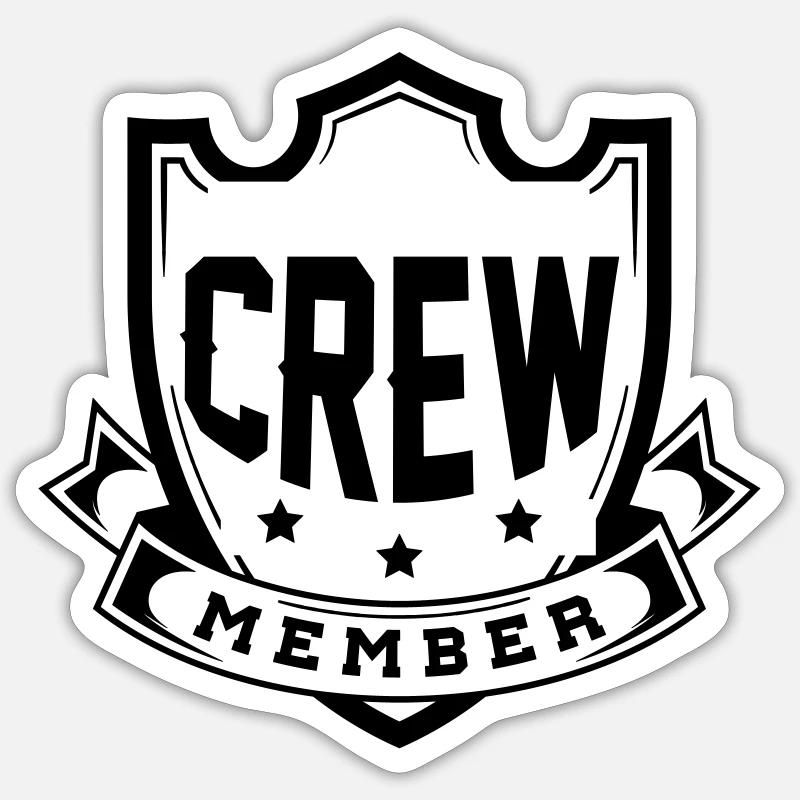 Crew Member - Sticker size S (10 x 10 cm) - white matte