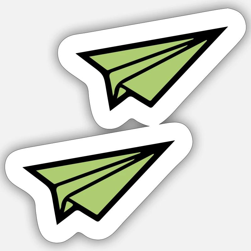 Avion en papier 2 Sticker taille S (10 x 10 cm)