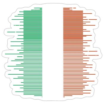 Drapeau de l’Italie Vintage Drapeau italien Look vieilli - Sticker taille S (10 x 10 cm) - blanc mat - Devant