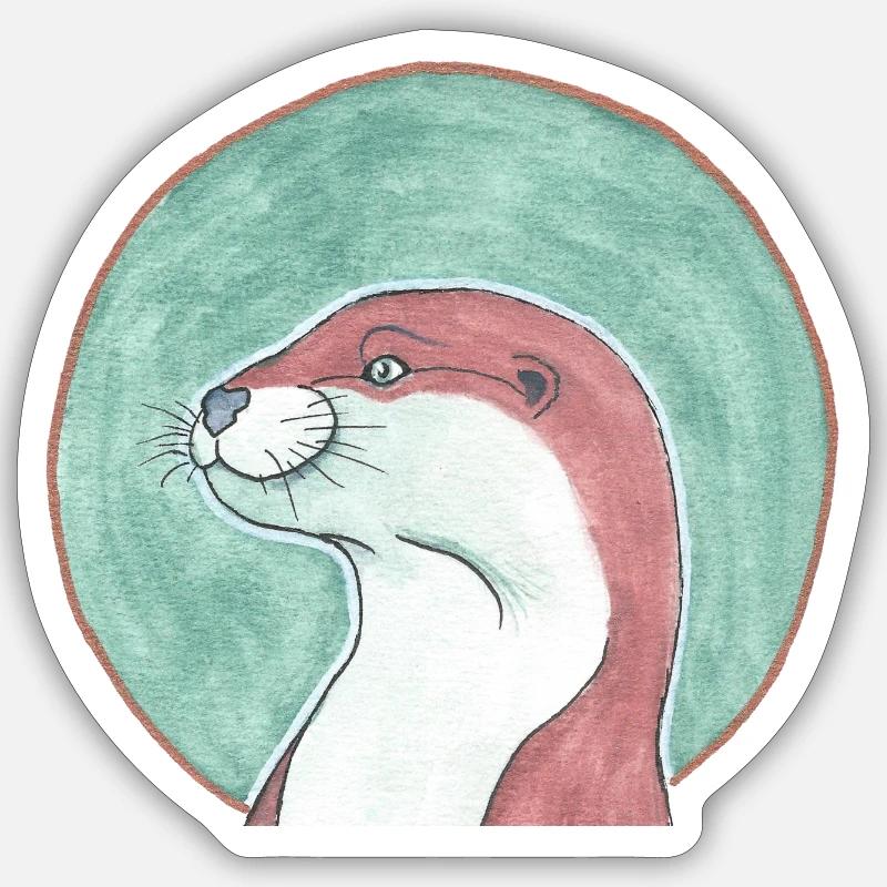230830 Otter 4 - Sticker size S (10 x 10 cm) - white matte