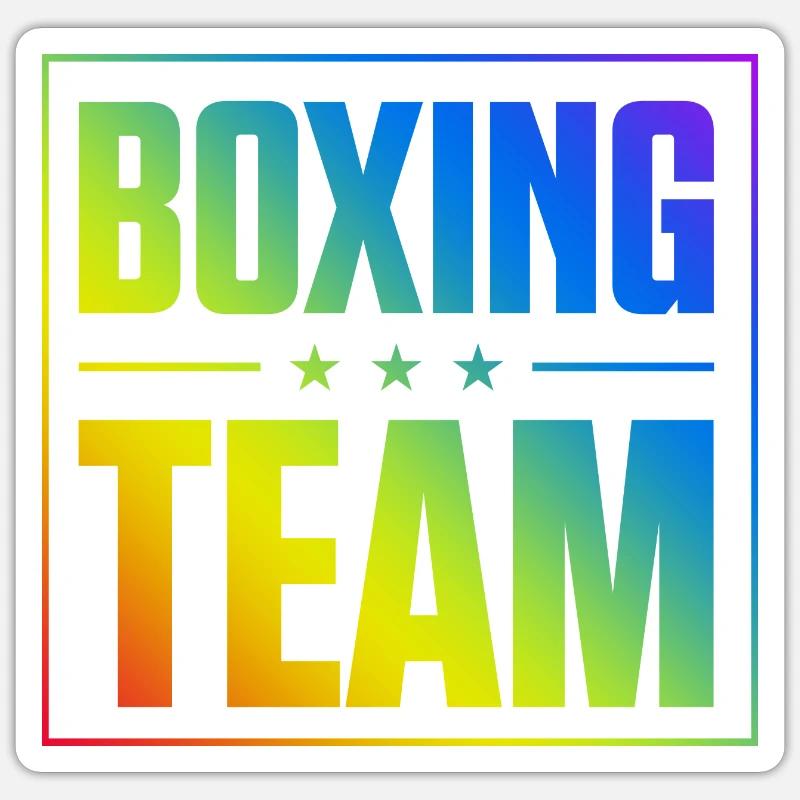 Équipe de boxe - Sticker taille S (10 x 10 cm) - blanc mat