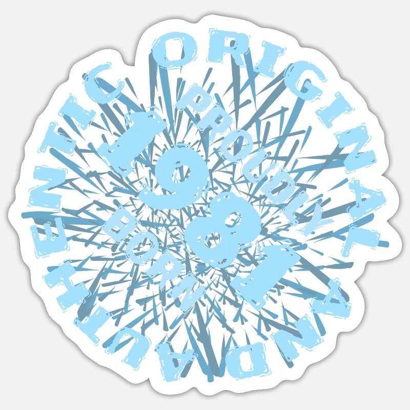 Année 1981 - Sticker taille S (10 x 10 cm) - blanc mat