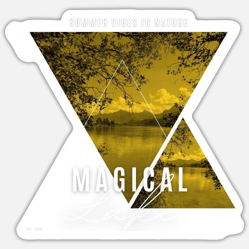 Magical Lake - Sticker Größe S (10 x 10 cm) - Mattweiß