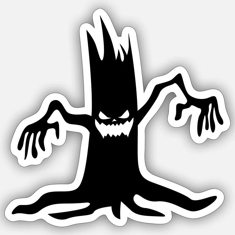 creepy tree trunk for Halloween Sticker size S (10 x 10 cm)