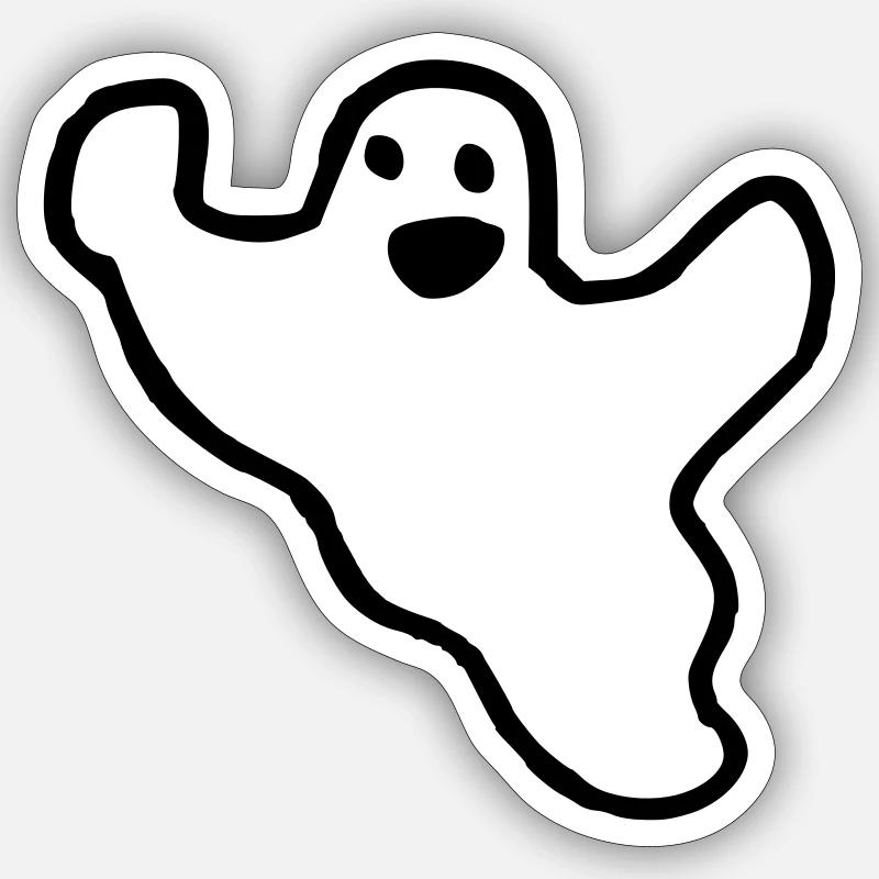 Gespenst - Sticker Größe S (10 x 10 cm) - Mattweiß