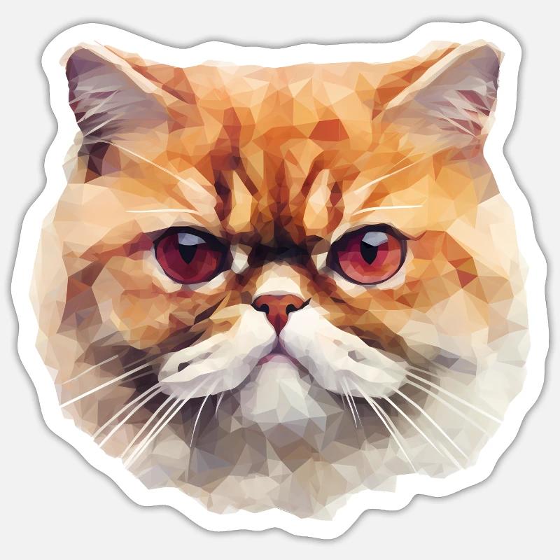 Geometric Exotic Cat Sticker size S (10 x 10 cm)
