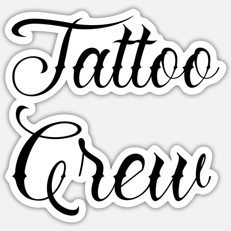 tattoo crew - Sticker size S (10 x 10 cm) - white matte