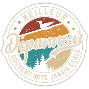 Meilleur Dépanneur Souvent Imité Jamais égalé - Sticker taille S (10 x 10 cm) - blanc mat - Devant