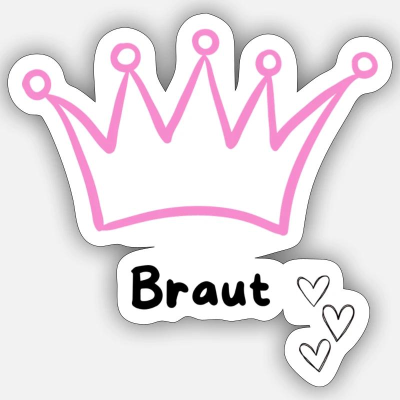 Team Braut 1 - Sticker Größe S (10 x 10 cm) - Mattweiß