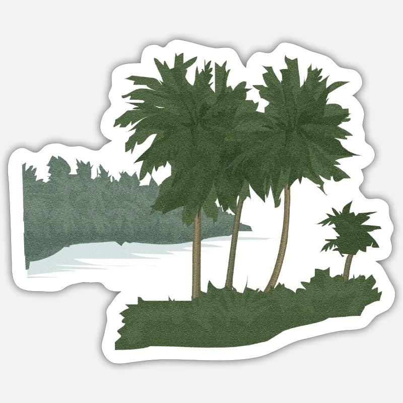 Palm Island avec effet de structure (mod.) Sticker taille S (10 x 10 cm)