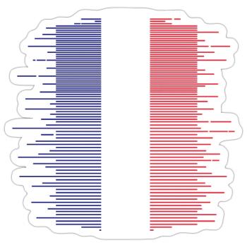 Frankreich Flagge Used Look Französische Fahne - Sticker Größe S (10 x 10 cm) - Mattweiß - Vorne