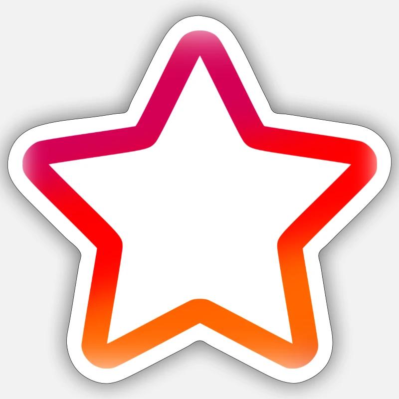 Farbiger Stern - Sticker Größe S (10 x 10 cm) - Mattweiß