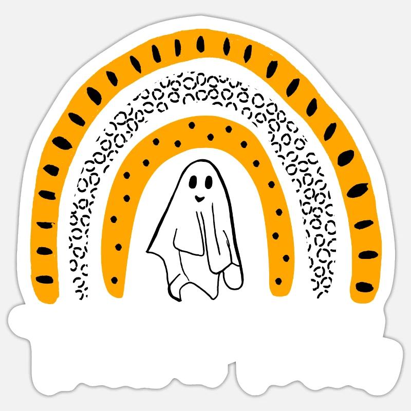 Trick Or Teach Regenbogen Geist Sticker Größe S (10 x 10 cm)
