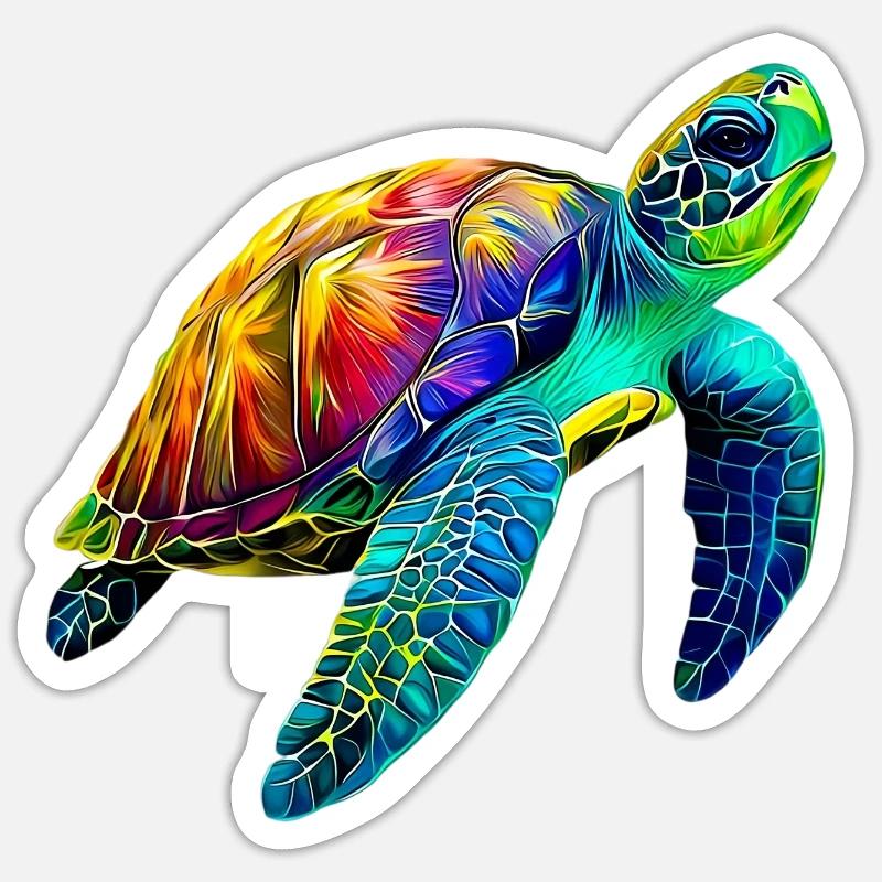 Sea turtle - Sticker size S (10 x 10 cm) - white matte