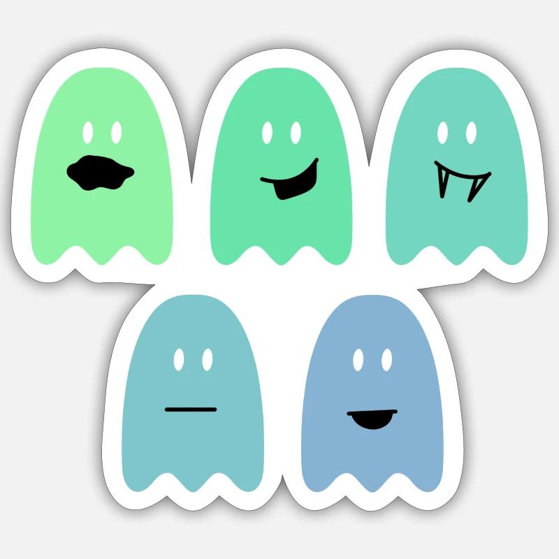 Fantôme d’Halloween - Sticker taille S (10 x 10 cm) - blanc mat