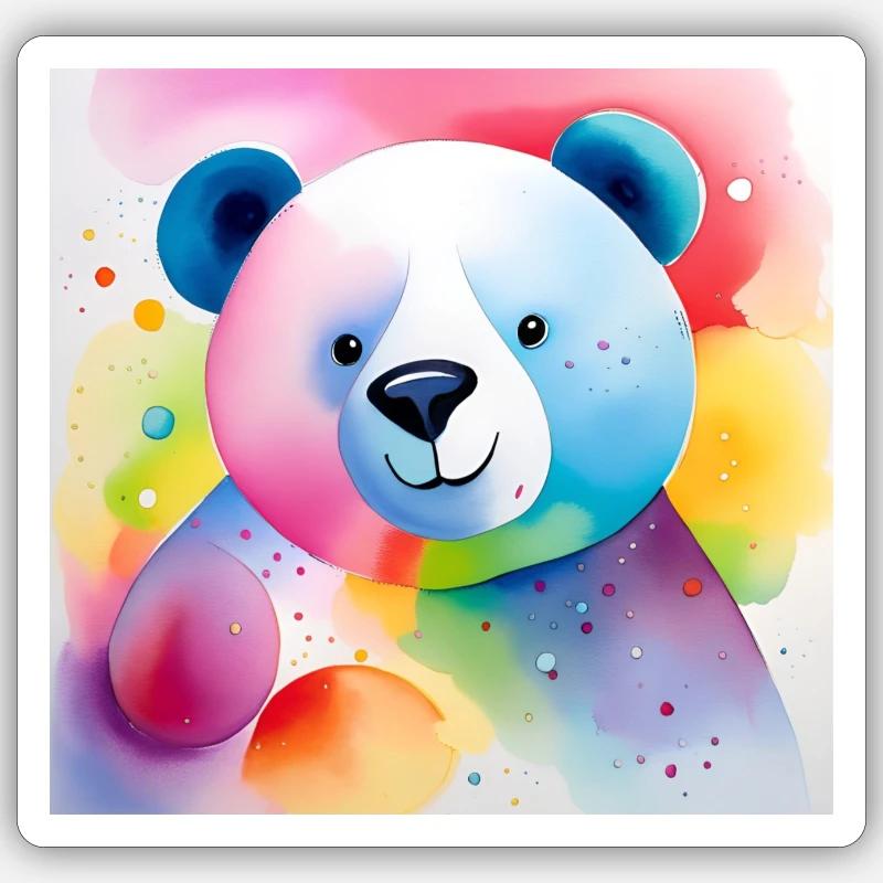 Buntes Bärchen Sticker Größe S (10 x 10 cm)