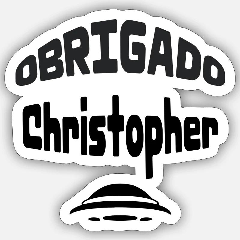 Obrigado Christopher Sticker Größe S (10 x 10 cm)