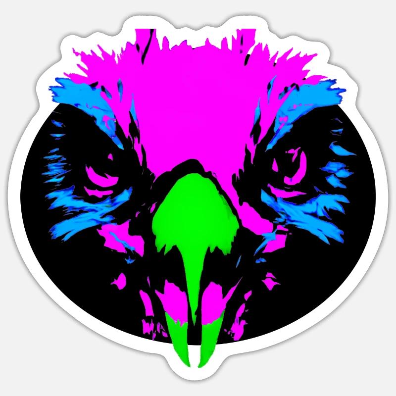 Angry Ostrich - Sticker size S (10 x 10 cm) - white matte