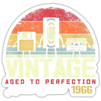 Cadeau Millésime 1966 - Sticker taille S (10 x 10 cm) - blanc mat - Devant