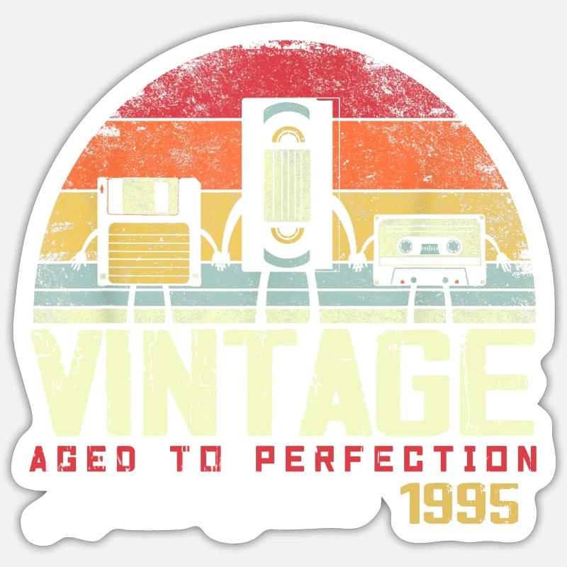 Cadeau Millésime 1995 - Sticker taille S (10 x 10 cm) - blanc mat
