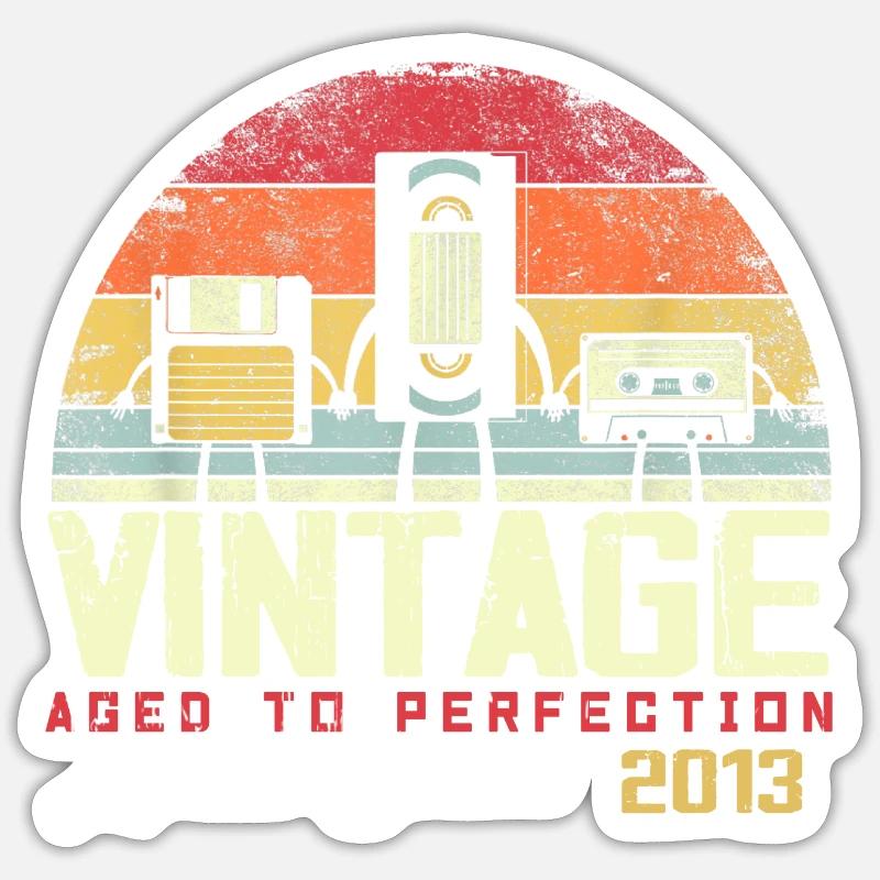 Vintage 2013 Geschenk - Sticker Größe S (10 x 10 cm) - Mattweiß