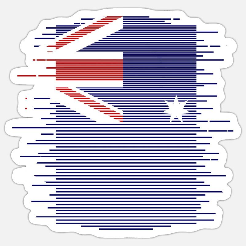 Drapeau australien abaissé sous drapeau australien Sticker taille S (10 x 10 cm)