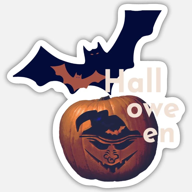 Visage d’Halloween - Sticker taille S (10 x 10 cm) - blanc mat