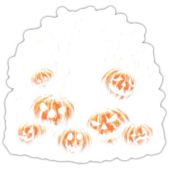 Hallooween Skelett - Sticker Größe S (10 x 10 cm) - Mattweiß - Vorne