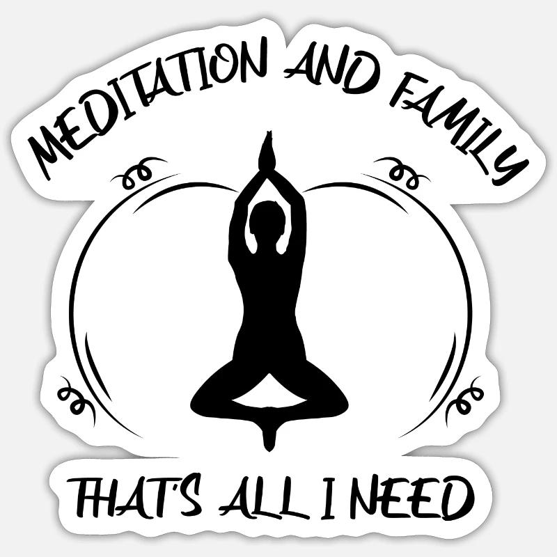 Meditation - Sticker size S (10 x 10 cm) - white matte
