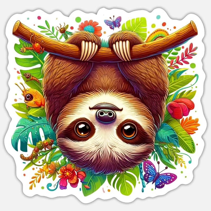 Sloth - Sticker size S (10 x 10 cm) - white matte