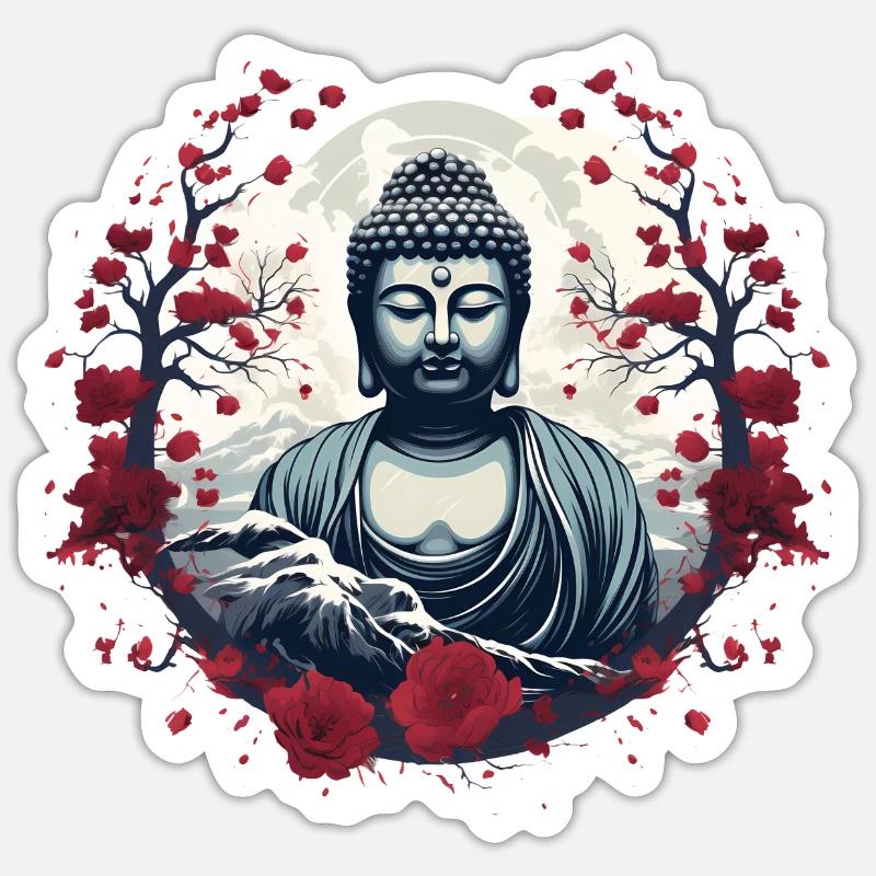 Statue de Bouddha Sticker taille S (10 x 10 cm)