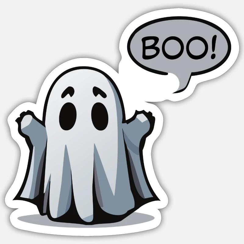 Spooky Ghostly Boo! - Spooky ghost design Sticker size S (10 x 10 cm)