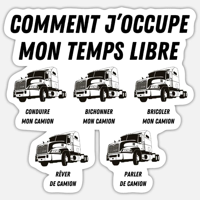 comment j'occupe mon temps libre - Sticker taille S (10 x 10 cm) - blanc mat