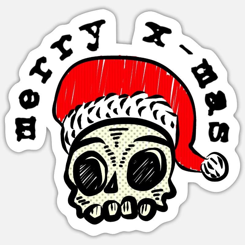 Joyeux Skullmas Noël crâne Noël Sticker taille S (10 x 10 cm)