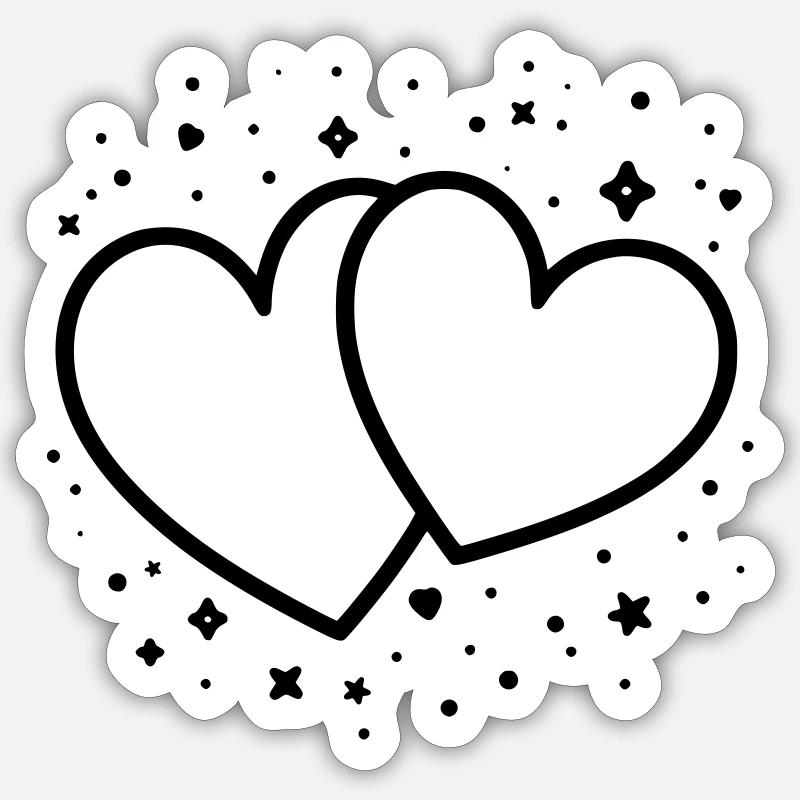 Glitzer Herzen Sticker Größe S (10 x 10 cm)