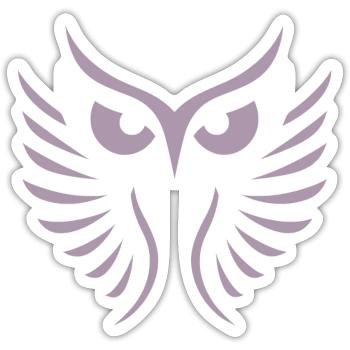 Modern Owl: Abstract, Minimalist Art - Sticker size S (10 x 10 cm) - white matte - Front