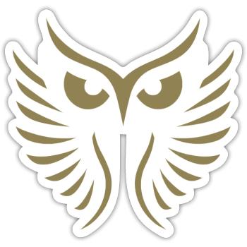 Modern Owl: Abstract, Minimalist Art - Sticker size S (10 x 10 cm) - white matte - Front