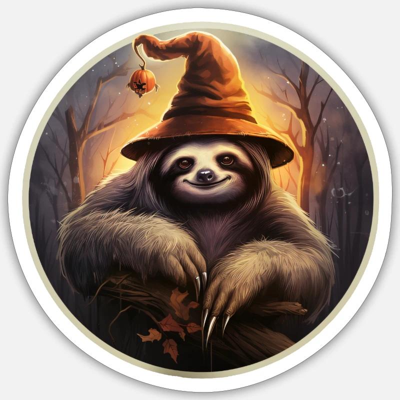 Halloween Sloth - Sticker size S (10 x 10 cm) - white matte