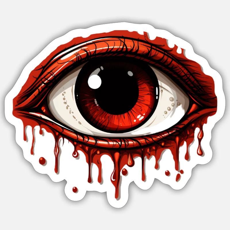 Oeil d’Halloween 2 - Sticker taille S (10 x 10 cm) - blanc mat
