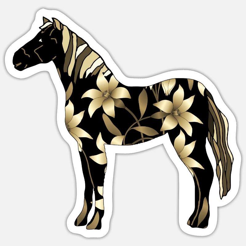 Cheval - Sticker taille S (10 x 10 cm) - blanc mat