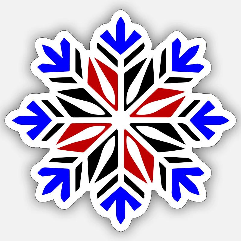 Flocon De Neige, Hiver, Neige - Sticker taille S (10 x 10 cm) - blanc mat